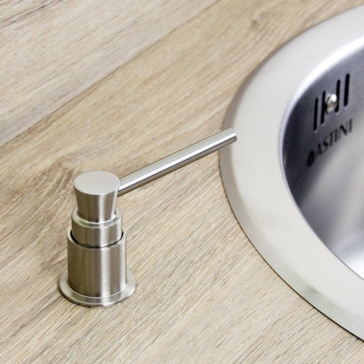 Astini Brushed Steel 270ml Integrated Kitchen Sink Soap Dispenser 202/BN