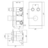 Astini Chrome Round Thermostatic Concealed 2 Outlet Push Button Shower Valve