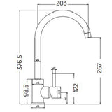 Astini Merthyr Single Lever Kitchen Tap TIS Series with Modern Design and Durable Build
