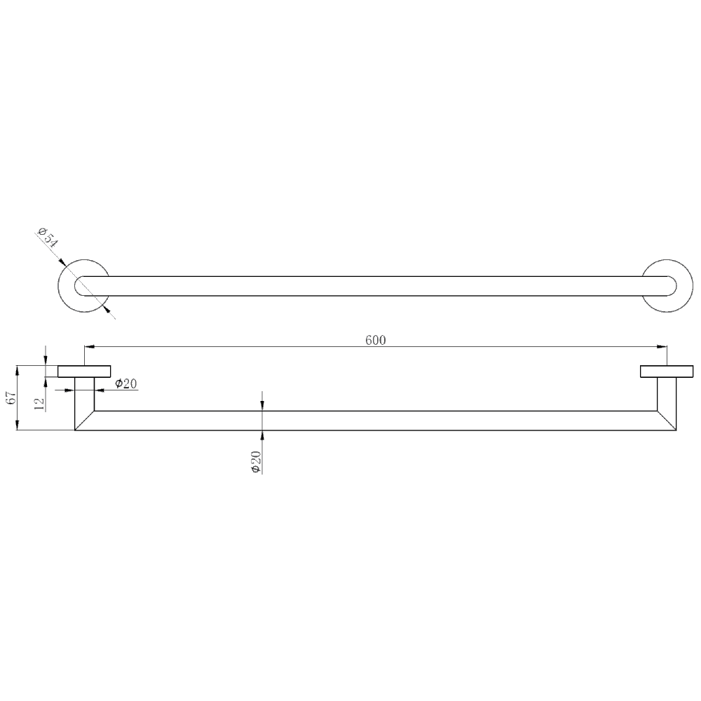 Astini Melbourne Chrome Round Single Towel Rail