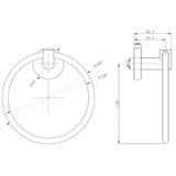 Astini Melbourne Brushed Brass Round Towel Ring