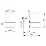Astini Sydney Brushed Brass Square Tumbler & Holder