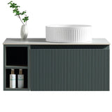 Astini Flauto 800mm Wall Hung Vanity Unit W/ LH Side Storage & RH Counter Top