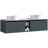 Astini Flauto 1400mm Wall Hung Double Vanity W/ Storage Box & Counter Top