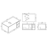 Astini Flauto 800mm Wall Hung Vanity W/ RH Side Storage & LH Counter Top