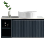 Astini Flauto 800mm Wall Hung Vanity Unit W/ LH Side Storage & RH Counter Top