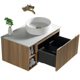 Astini Flauto 800mm Wall Hung Vanity Unit W/ LH Side Storage & RH Counter Top