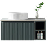Astini Flauto 800mm Wall Hung Vanity W/ RH Side Storage & LH Counter Top