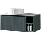 Astini Flauto 800mm Wall Hung Vanity W/ RH Side Storage & LH Counter Top