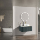 Astini Flauto 870 Curved Corner Wall Hung Vanity Unit & Sintered Stone Counter Top