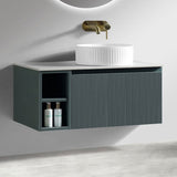 Astini Flauto 800mm Wall Hung Vanity Unit W/ LH Side Storage & RH Counter Top