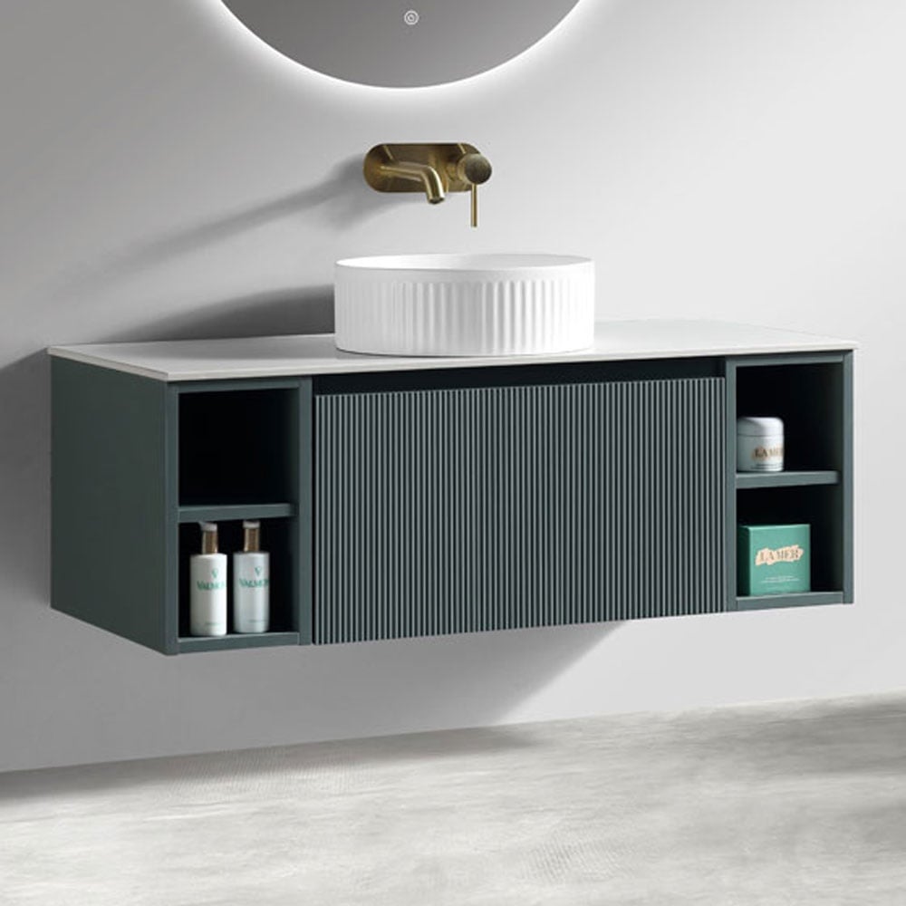 Astini Flauto 1000mm Wall Hung 2 Side Storage Vanity Unit With Counter Top