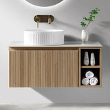 Astini Flauto 800mm Wall Hung Vanity W/ RH Side Storage & LH Counter Top