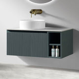 Astini Flauto 800mm Wall Hung Vanity W/ RH Side Storage & LH Counter Top
