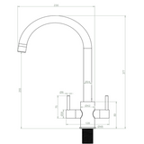 Ellsi Adria Twin Lever Kitchen Mixer Tap CHROME ADR-01-CH LD