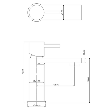 Ellsi Blake Mono Basin Mixer Tap BRUSHED COPPER BLA-01-BC LD