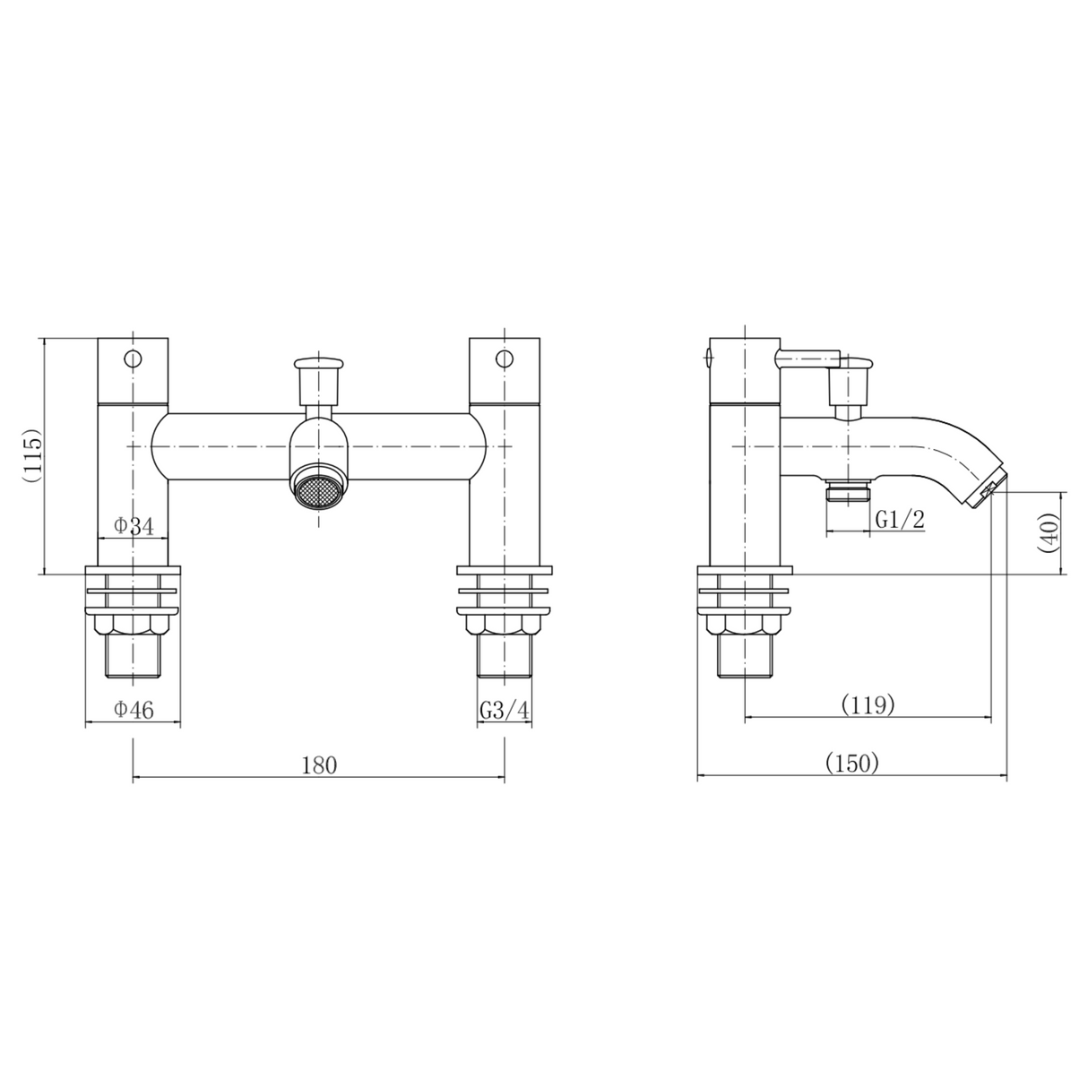 Ellsi Bounce Bath Shower Mixer Tap & Shower Kit CHROME PDT-000693 LD