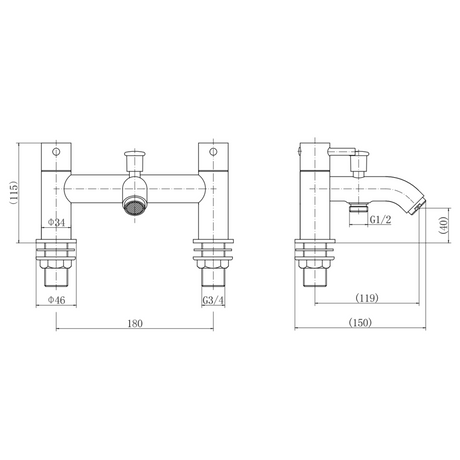 Ellsi Bounce Bath Shower Mixer Tap & Shower Kit CHROME PDT-000693 LD