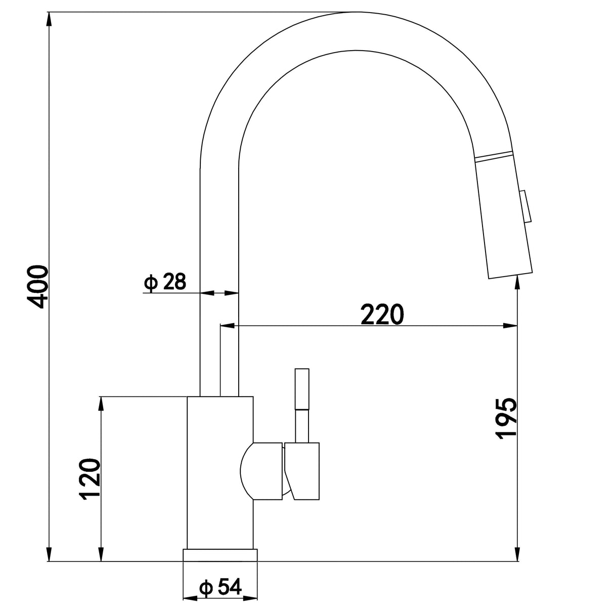 Ellsi Cato Pull-Out Single Lever Kitchen Mixer Tap CHROME CAT-01-CH LD
