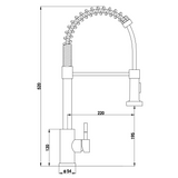 Ellsi Contra Spring Style Pull-Out Single Lever Kitchen Mixer Tap CHROME CON-01-CH LD