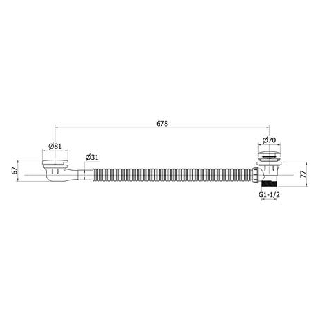 Ellsi Easy Clean Click Clack Bath Waste & Overflow LS