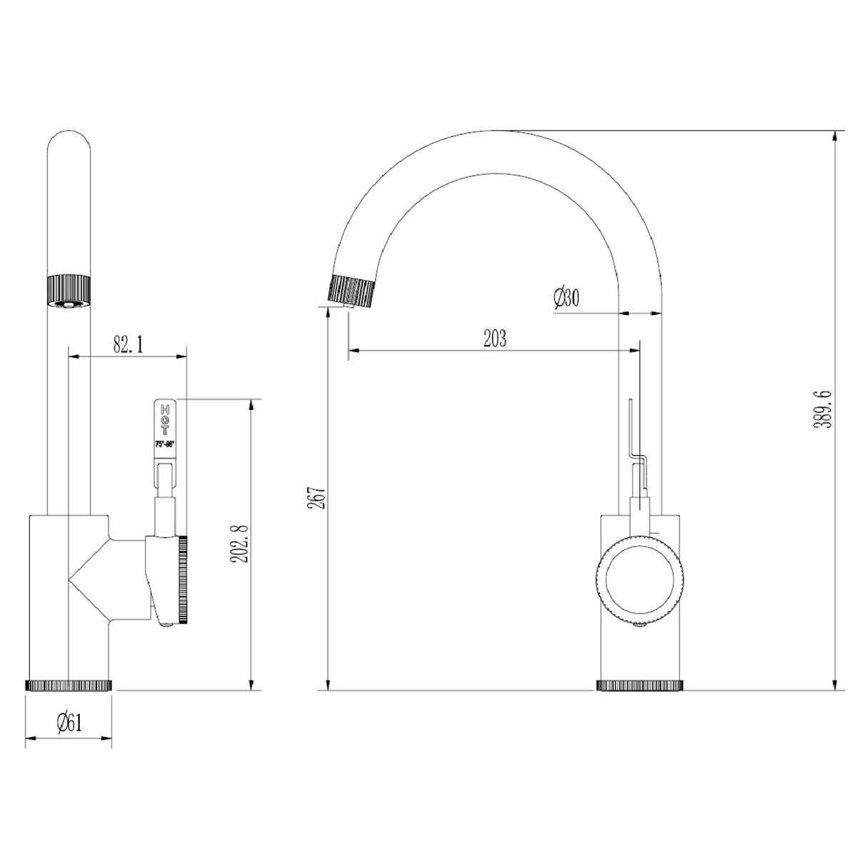 Ellsi Firm Single Lever 3in1 Instant Boiling Water Tap With Boiler & Filter CHROME HWT-KIT-10-CH LD