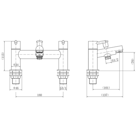 Ellsi Juke Bath Shower Mixer Tap & Shower Kit CHROME JUK-02-CH LD