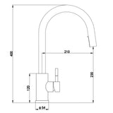 Ellsi Velia Pull-Out Single Lever Kitchen Mixer Tap CHROME VEL-01-CH LD