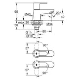 Grohe 2042110M BauEdge Basin Pillar Taps Chrome 2042110M LD