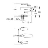 Grohe 25217001 BauEdge Bath Shower Mixer Tap Chrome 25217001 LD
