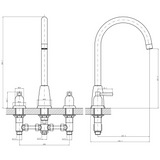 Ellsi Cuthbert 3-Hole Kitchen Mixer Tap With Lever Handles PEWTER CUT-01-PEW LD