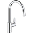 Grohe 30538000 BauEdge Pull-Out Single Lever Kitchen Mixer Tap Chrome 30538000