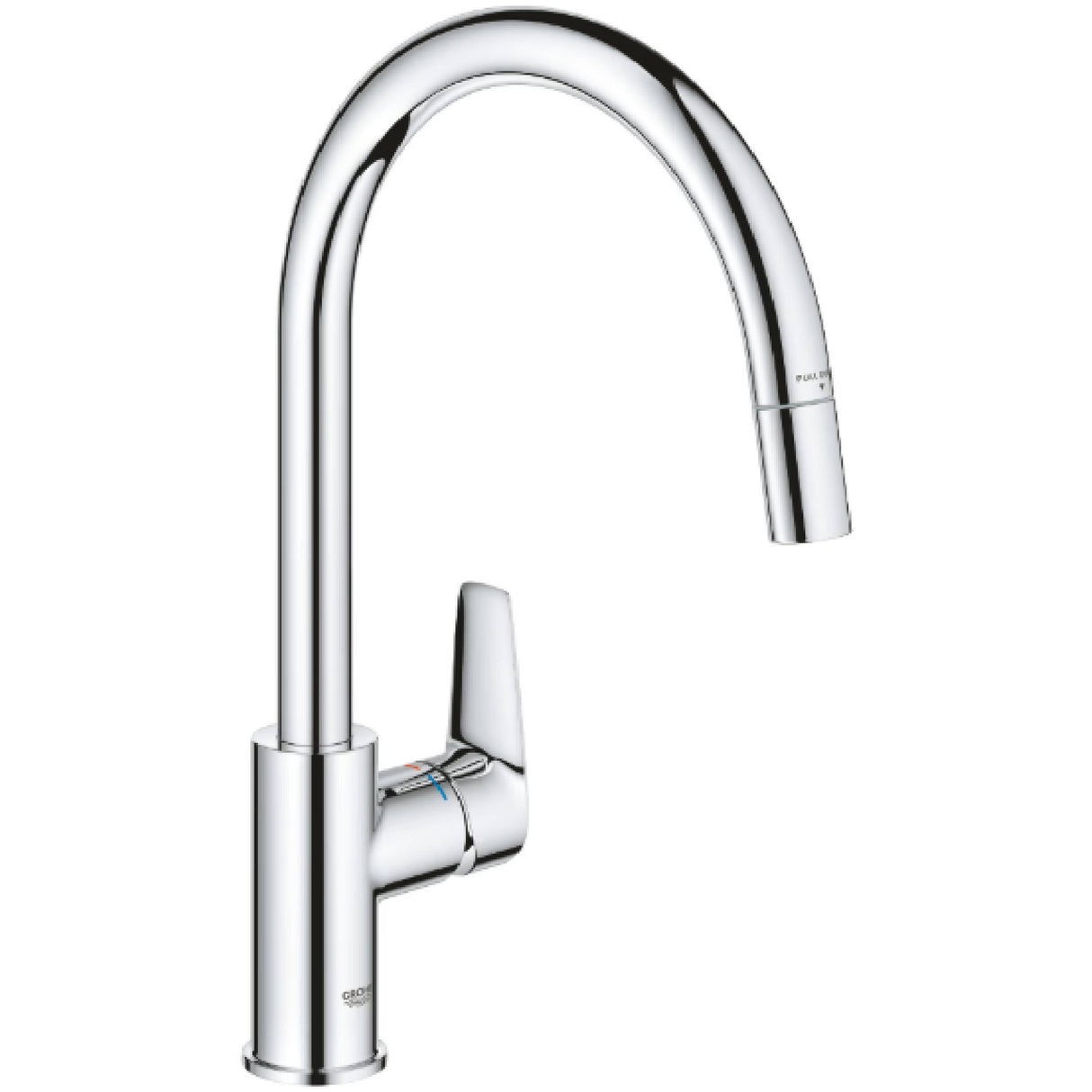 Grohe 30538000 BauEdge Pull-Out Single Lever Kitchen Mixer Tap Chrome 30538000