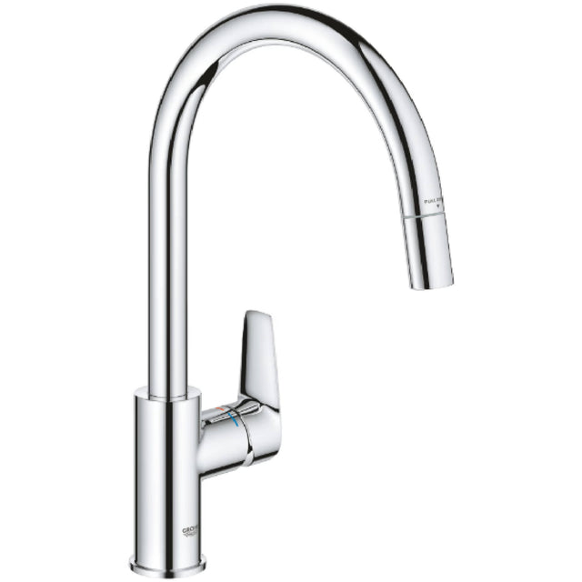 Grohe 30538000 BauEdge Pull-Out Single Lever Kitchen Mixer Tap Chrome 30538000