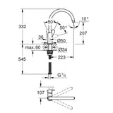 Grohe 31233001 BauEdge Kitchen Mixer Tap Chrome 31233001 LD