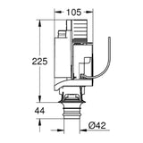 Grohe 42314000 AV1 Dual Flush Drop Valve 42314000 LD