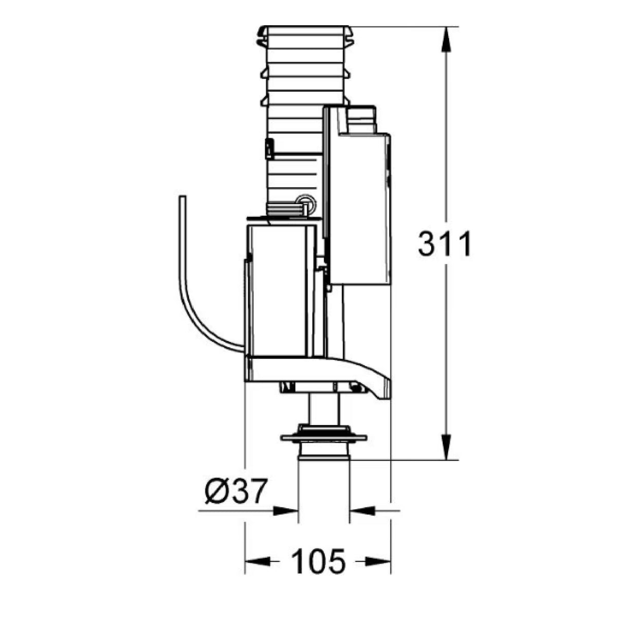 Grohe 42320000 AV1 Dual Flush Drop Valve 42320000 LD