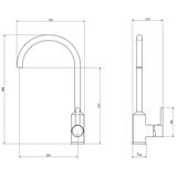 Ellsi Entice Cold Start Single Lever Kitchen Mixer Tap BRUSHED BRASS ENT-01-BB LD