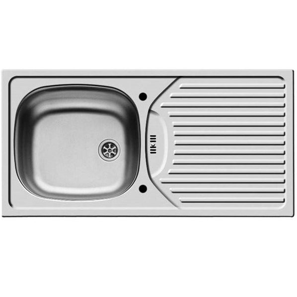 Pyramis Ligea 1.0 Bowl Stainless Steel Inset Kitchen Sink & Drainer Reversible 860mm x 435mm Silver 989100120901