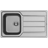Pyramis Athena 1.0 Bowl Stainless Steel Inset Kitchen Sink & Drainer Reversible 860mm x 500mm Silver 989100181801