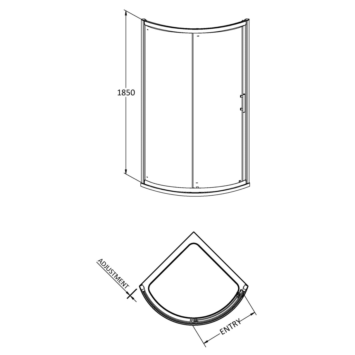 Hudson Reed Pacific Single Entry Quadrant Shower Enclosure 860 x 860mm, Chrome, 6mm Glass AQSE1 LD