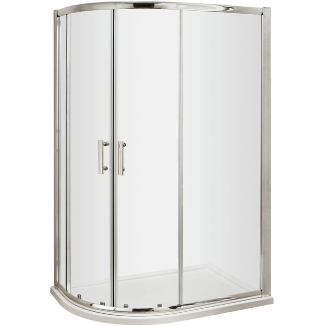 Hudson Reed Pacific Offset Quadrant Shower Enclosure, Chrome, 6mm Glass AQU128
