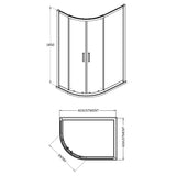 Hudson Reed Pacific Offset Quadrant Shower Enclosure, Chrome, 6mm Glass AQU128 LD
