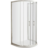 Hudson Reed Pacific D-Shape Shower Enclosure 1050 x 950mm, Chrome, 6mm Glass AQUD2