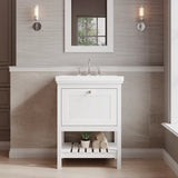 Old London Bexley 600mm Freestanding Vanity Unit & Basin, 1 Drawer Pure White BEX125B LS1