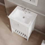 Old London Bexley 600mm Freestanding Vanity Unit & Basin, 1 Drawer Pure White BEX125B LS2