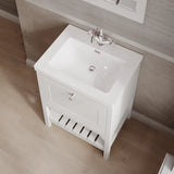 Old London Bexley 600mm Freestanding Vanity Unit & Basin, 1 Drawer Pure White BEX125L LS2