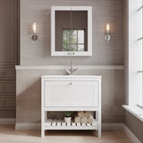 Old London Bexley 800mm Freestanding Vanity Unit & Basin, 1 Drawer Pure White BEX127P LS1