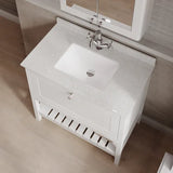 Old London Bexley 800mm Freestanding Vanity Unit & Basin, 1 Drawer Pure White BEX127WS1 LS2