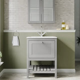 Old London Bexley 600mm Freestanding Vanity Unit & Basin, 1 Drawer Cool Grey BEX225P LS1